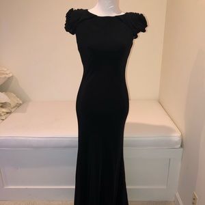 [Item#7] ABS Black Gown With Rosette Shoulders